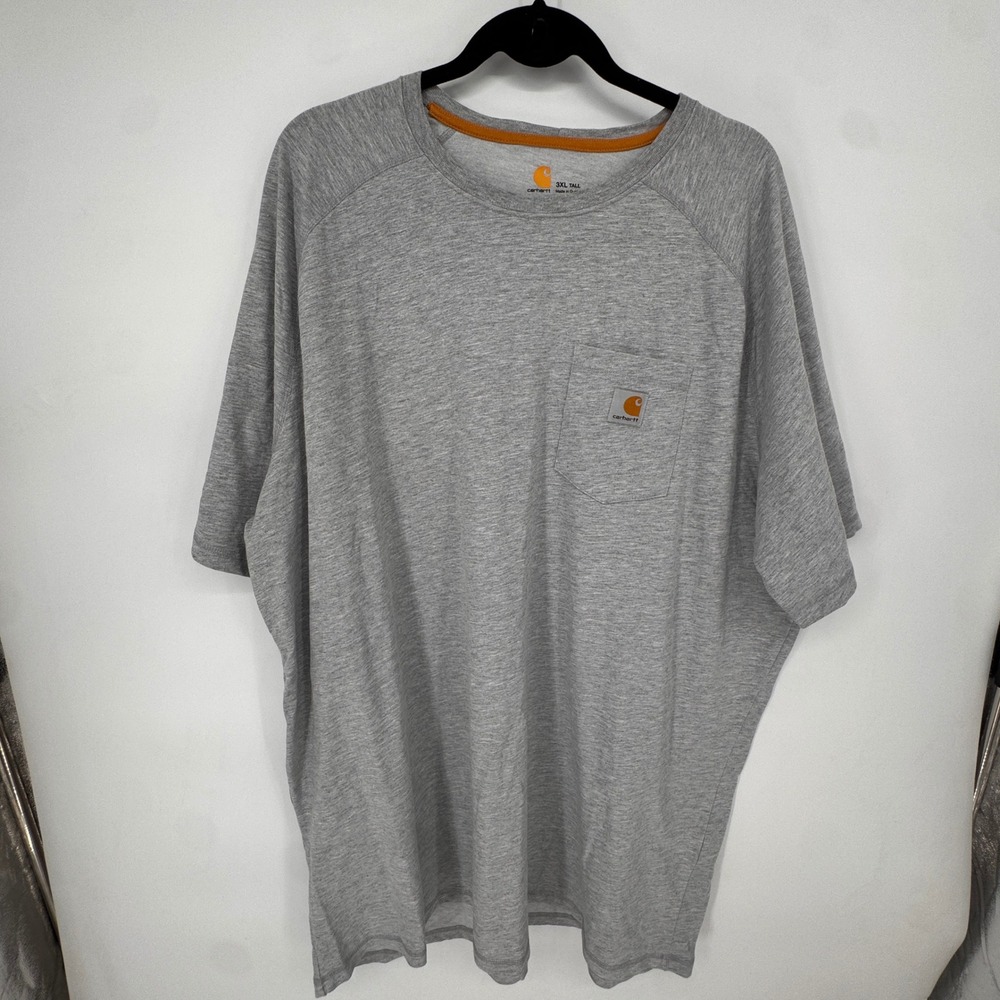 Carhartt Pocket T-Shirt Mens 3XL Tall Gray Good Relaxed Fit Workwear Outdoor